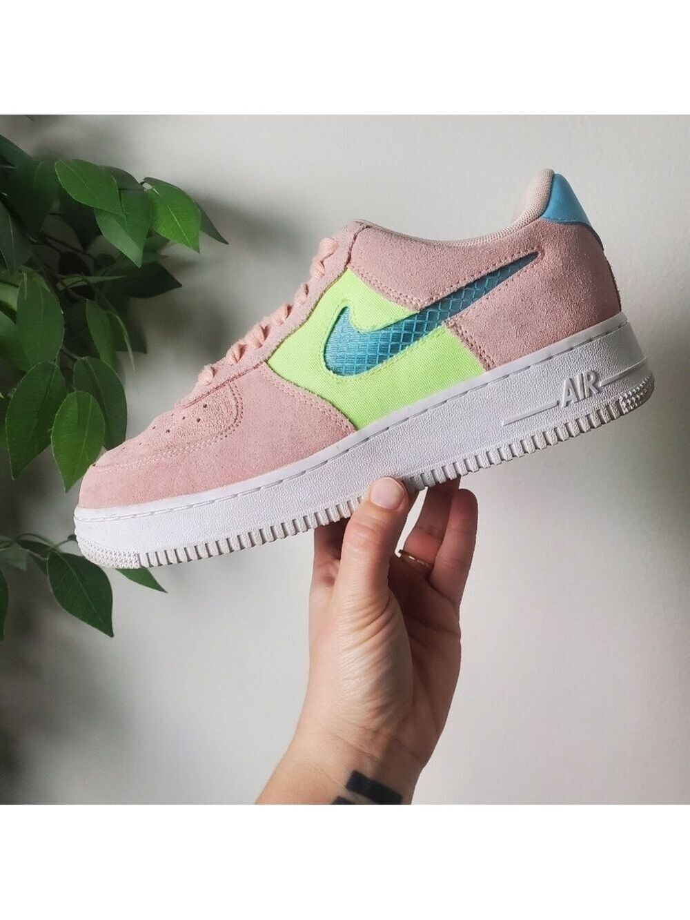 Nike Air Force 1 LowWashed Coral Ghost Green Women's Size 8.5